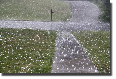 Storm & Hail damage, gutter repair & restoration by M&H Construction.